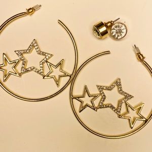 Hoop Star Earrings with Studs